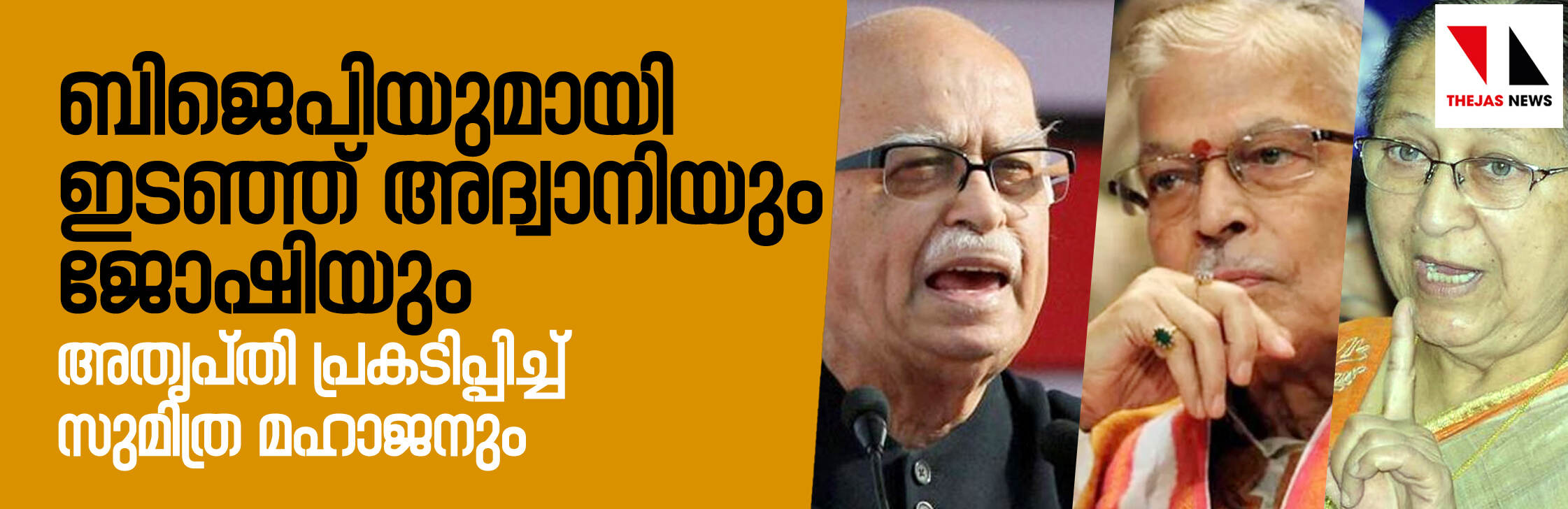 ബിജെപിയുമായി ഇടഞ്ഞ് അദ്വാനിയും ജോഷിയും;   അതൃപ്തി പ്രകടിപ്പിച്ച് സുമിത്ര മഹാജനും