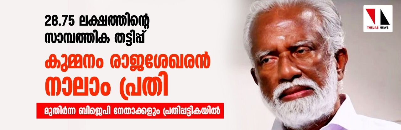 28.75 ലക്ഷത്തിൻ്റെ സാമ്പത്തിക തട്ടിപ്പ്: കുമ്മനം രാജശേഖരൻ നാലാം പ്രതി; ബിജെപി നേതാക്കളും പ്രതിപ്പട്ടികയിൽ