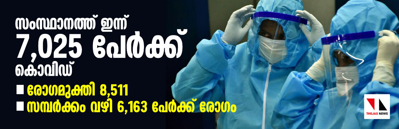 സംസ്ഥാനത്ത് 7,025 പേര്‍ക്ക് കൊവിഡ്: 28 പേര്‍ മരിച്ചു