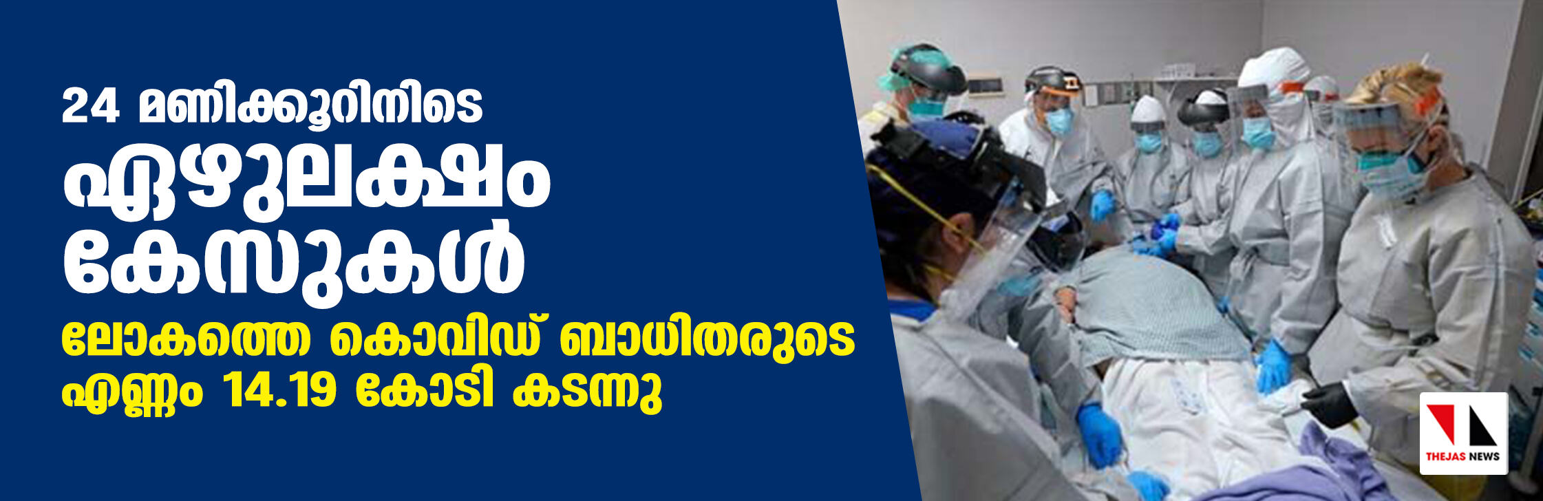 24 മണിക്കൂറിനിടെ ഏഴുലക്ഷം കേസുകള്‍; ലോകത്തെ കൊവിഡ് ബാധിതരുടെ എണ്ണം 14.19 കോടി കടന്നു