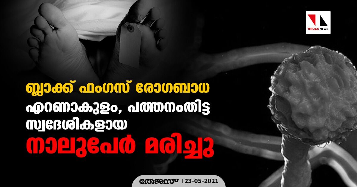 ബ്ലാക്ക് ഫംഗസ് രോഗബാധ: എറണാകുളം, പത്തനംതിട്ട സ്വദേശികളായ നാലുപേര്‍ മരിച്ചു