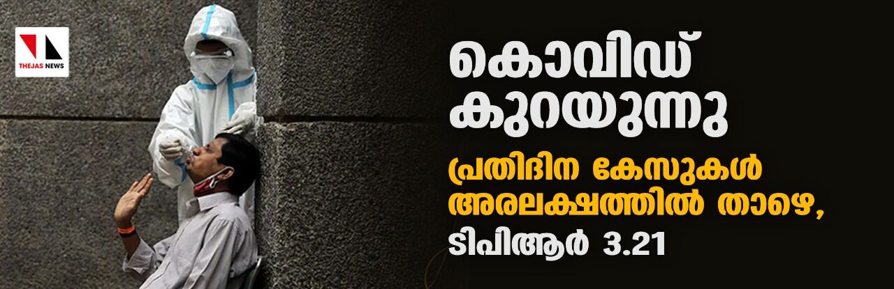 കൊവിഡ് കുറയുന്നു; രാജ്യത്ത് പ്രതിദിന കേസുകള്‍ അരലക്ഷത്തില്‍ താഴെ, ടിപിആര്‍ 3.21