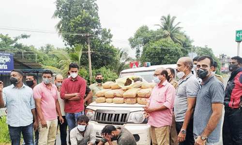 വടക്കഞ്ചേരിയില്‍ വന്‍ കഞ്ചാവ് വേട്ട: ലോറിയില്‍ കടത്തി കൊണ്ടുവന്ന 60 കിലോയിലധികം കഞ്ചാവ് പിടികൂടി