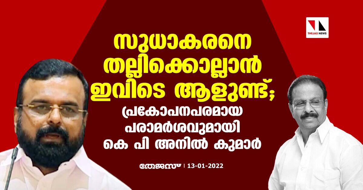 സുധാകരനെ തല്ലിക്കൊല്ലാൻ ഇവിടെ ആളുണ്ട്; പ്രകോപനപരമായ പരാമർശവുമായി കെ പി അനിൽ കുമാർ