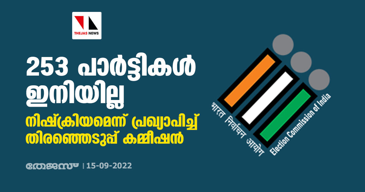 253 പാര്‍ട്ടികള്‍ ഇനിയില്ല; നിഷ്‌ക്രിയമെന്ന് പ്രഖ്യാപിച്ച് തിരഞ്ഞെടുപ്പ് കമ്മീഷന്‍