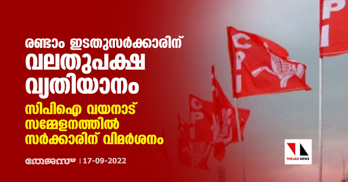 രണ്ടാം ഇടതുസർക്കാരിന് വലതുപക്ഷ വ്യതിയാനം; സിപിഐ വയനാട് സമ്മേളനത്തിൽ സർക്കാരിന് വിമർശനം