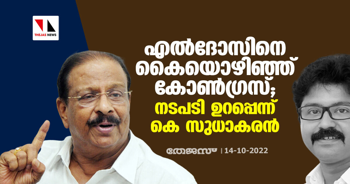 എല്‍ദോസിനെ കൈയൊഴിഞ്ഞ് കോണ്‍ഗ്രസ്; നടപടി ഉറപ്പെന്ന് കെ സുധാകരന്‍