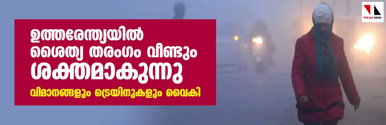 ഉത്തരേന്ത്യയിൽ ശൈത്യ തരംഗം വീണ്ടും ശക്തമാകുന്നു; വിമാനങ്ങളും ട്രെയിനുകളും വൈകി