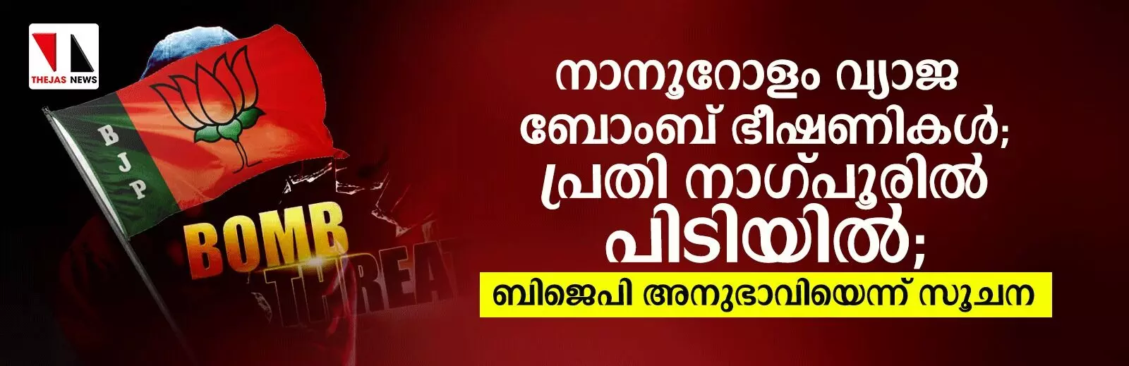 നാനൂറോളം വ്യാജ ബോംബ് ഭീഷണികള്‍; പ്രതി നാഗ്പൂരില്‍ പിടിയില്‍; ബിജെപി അനുഭാവിയെന്ന് സൂചന